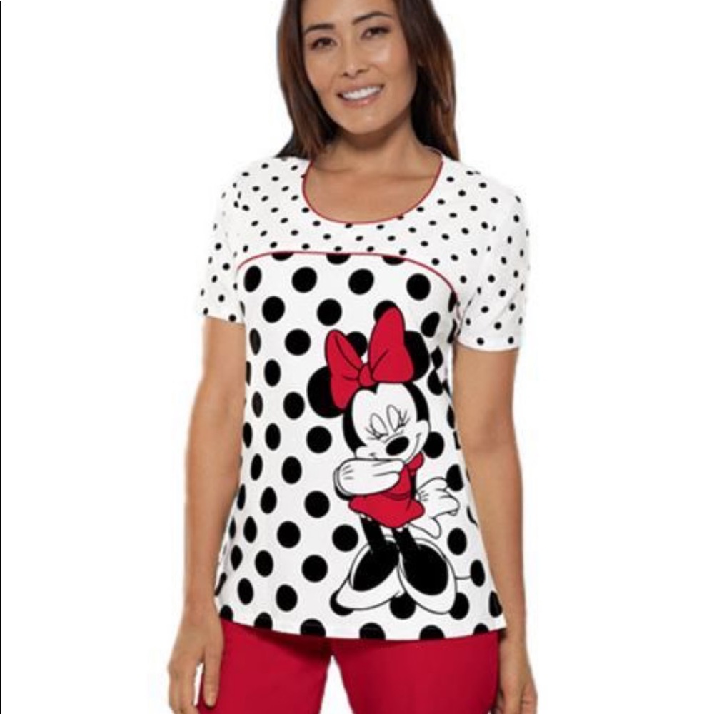 Disney Tooniforms Limelight Minnie Scrub Top